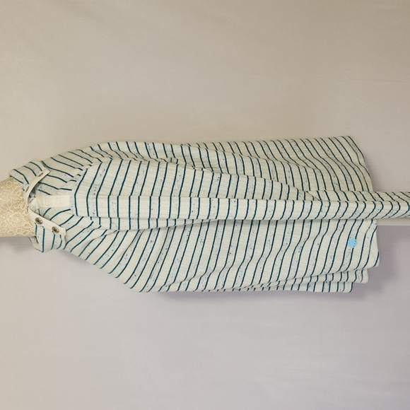 T by Talbots Blue Striped Side Snap Turtleneck Long Sleeve Pull Over Tunic SZ LP - Picture 9 of 16